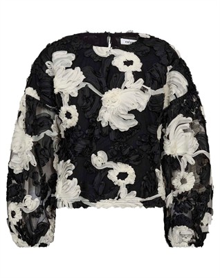 Fleur CC Fluffy Bluse - Black